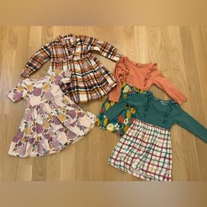 RuffleButts Dress Bundle Size 3T Set of 4 Fall Winter